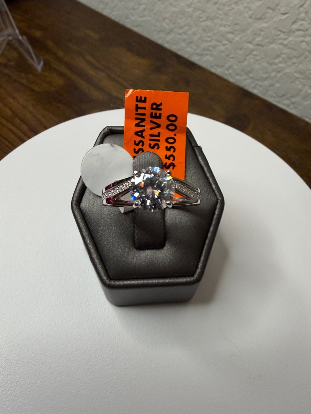 MoissaniteSterling Silver Solitaire Ring